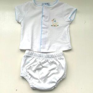 Magnolia Baby Little Quackers Diaper Cover Set in Blue, Newborn size NWOT